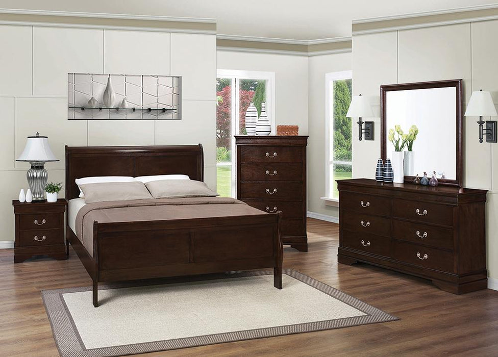Louis Philippe 4 & 5 Piece Panel Bedroom Set with High Headboard E.king & Full - Wayne's Fine Furniture & Bedding (Jacksonville,FL)