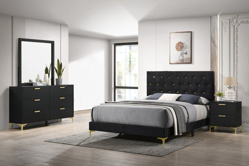 Kendall Tufted Panel Bedroom Set Black and Gold image