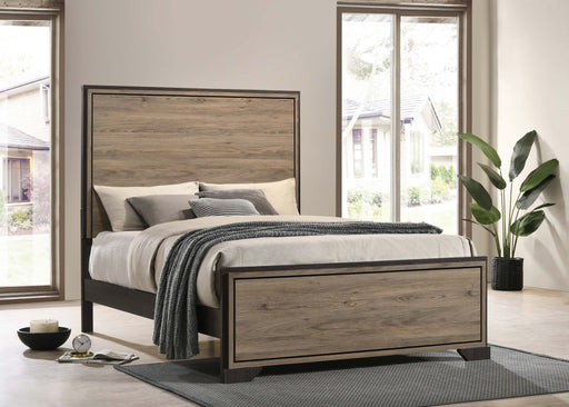 Baker Panel Bed Brown and Light Taupe image