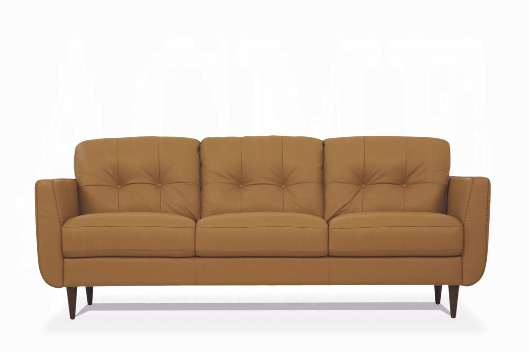 Radwan Camel Leather Sofa