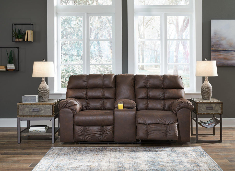 Derwin Reclining Loveseat with Console