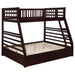 Ashton Twin Over Full 2-drawer Bunk Bed Cappuccino, White, Navy, Honey, & Brown image