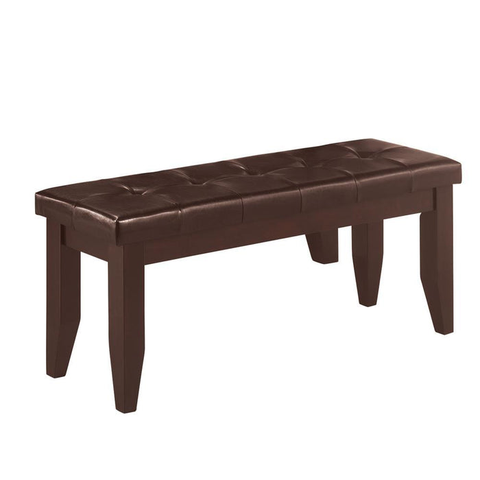 Dalila Tufted Upholstered Dining Bench Cappuccino and Black