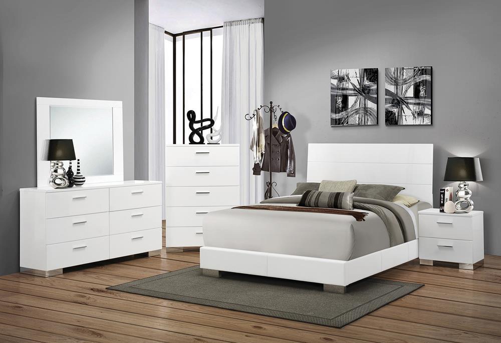 Felicity Queen Panel Bed Glossy White
