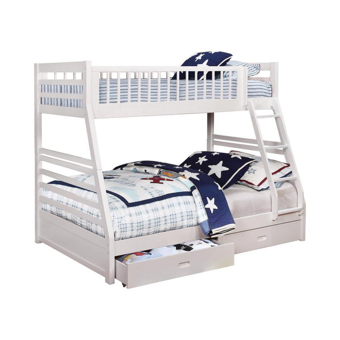 Ashton Twin Over Full 2-drawer Bunk Bed White