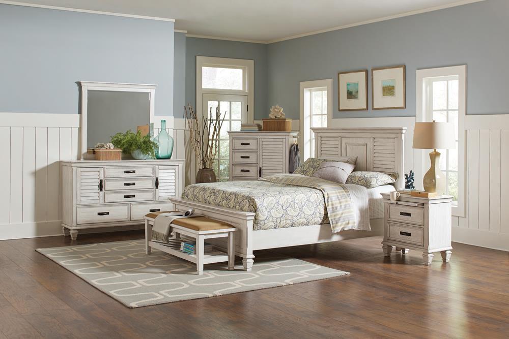 Franco California King Panel Bed Antique White