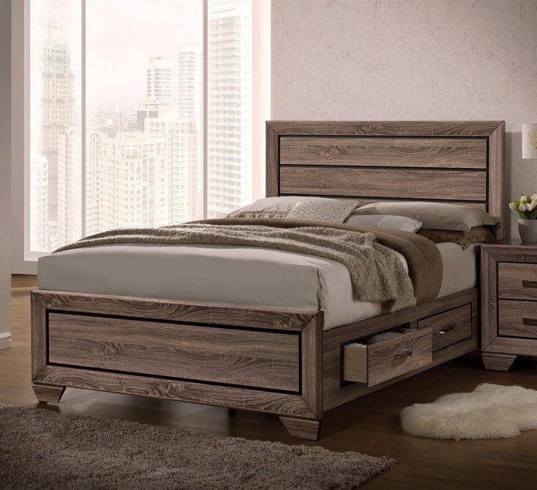 Kauffman California King, E.king, & Queen Panel Bed Washed Taupe - Wayne's Fine Furniture & Bedding (Jacksonville,FL)