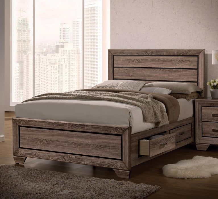 Kauffman California King, E.king, & Queen Panel Bed Washed Taupe - Wayne's Fine Furniture & Bedding (Jacksonville,FL)