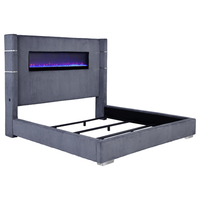 Tisdall Wingback Bed with Flame Visualizer